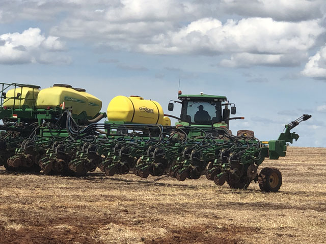 Planters at a farmer operated by Amaggi Group are planting significantly more cotton than corn this spring as Amaggi and other Mato Grosso farmers increase cotton acreage in the state. 